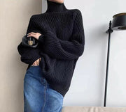 Julie - Pull col roulé noir