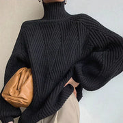 Julie - Pull col roulé noir