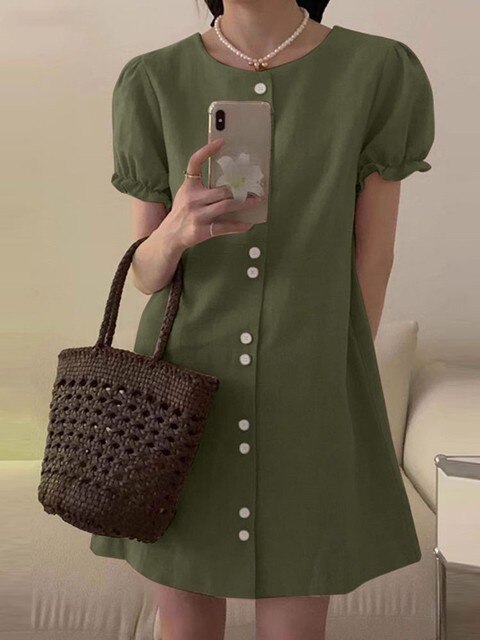 JADE - Robe à manches bouffantes