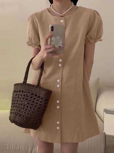 JADE - Robe à manches bouffantes