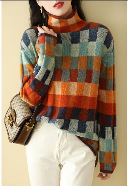 Colette - Pull col roulé imprimé élégant