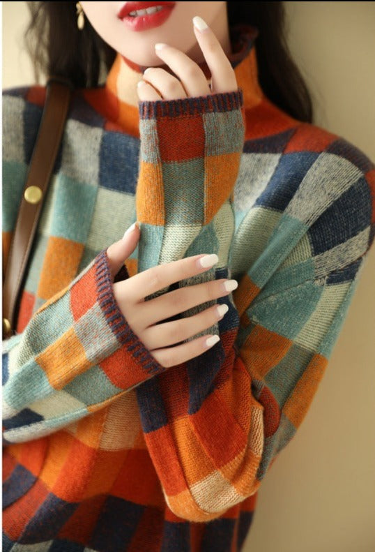 Colette - Pull col roulé imprimé élégant