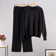 Myrna - Pull col polo tricoté et pantalon large