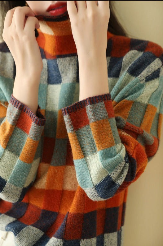 Colette - Pull col roulé imprimé élégant