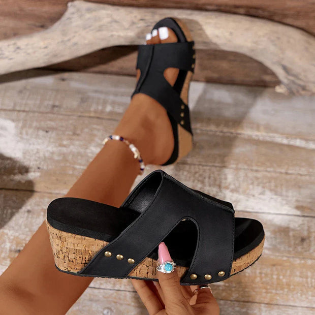 ANIZA - Orthopädische Retro-Keilsandalen