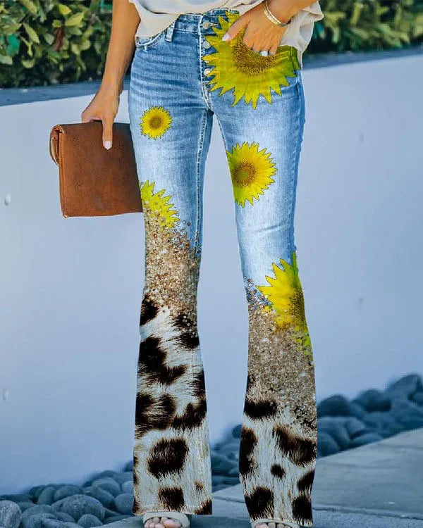 Ada - Jean à motif floral