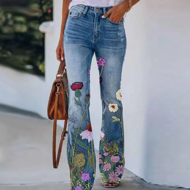 Ada - Jean à motif floral