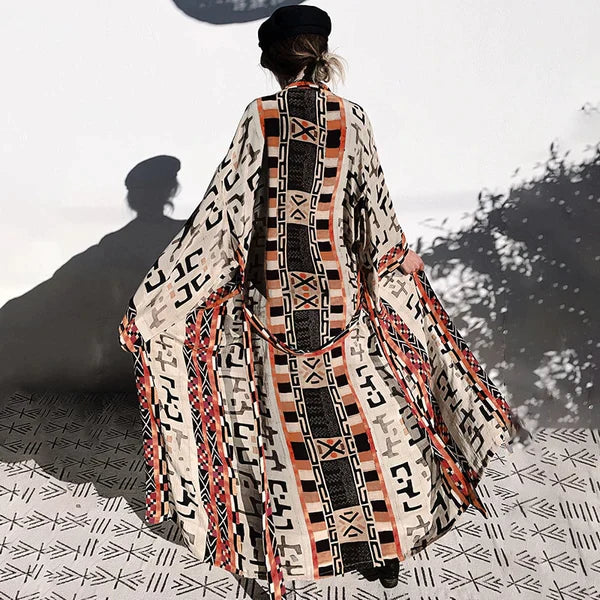 ELIZABETH - Bedruckter Boho-Kimono für den Strand
