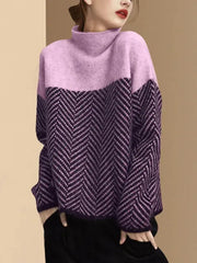 Olive - Gespleißte, weiche Pullover mit mittlerem Kragen