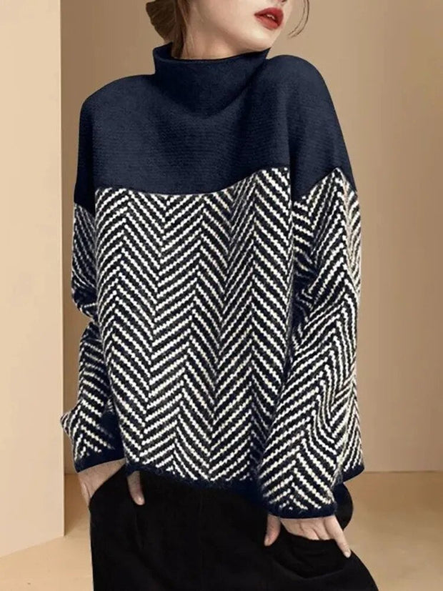 Olive - Gespleißte, weiche Pullover mit mittlerem Kragen