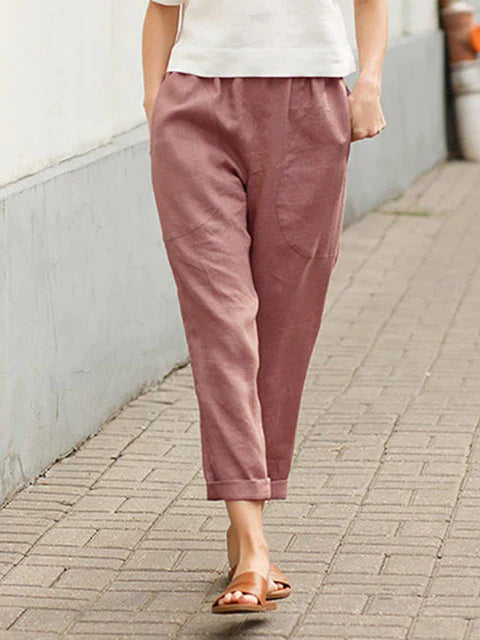 HAILEY - Unifarbene gerade Hose