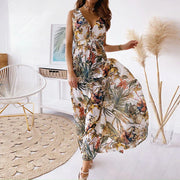 VICTORIA - Robe longue à col en V profond