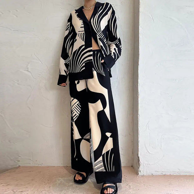 Philippa - Ensemble haut à manches longues et pantalon ample
