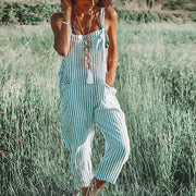 BELLA - Gestreifter Print Lose Jumpsuits