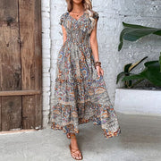 PENELOPE - Frauen Vintage Print Langes Kleid