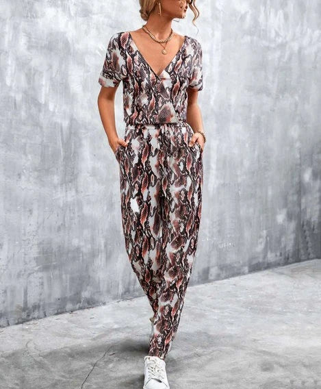 SOPIA - Animal Print Jumpsuit