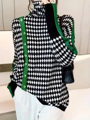 Eva - pull col roulé à motif all-over