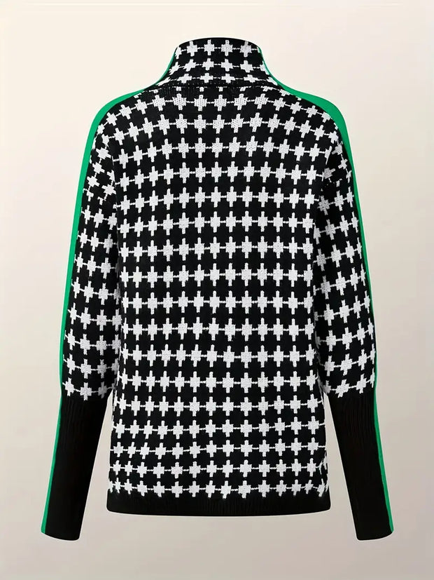 Eva - pull col roulé à motif all-over