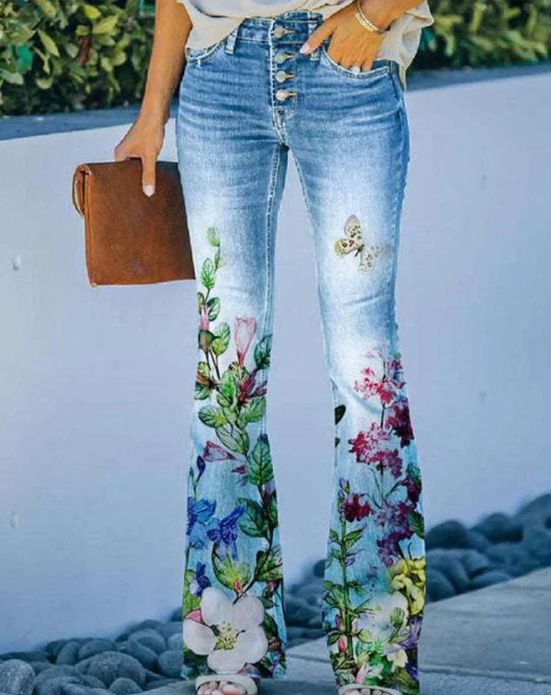 Ada - Jean à motif floral