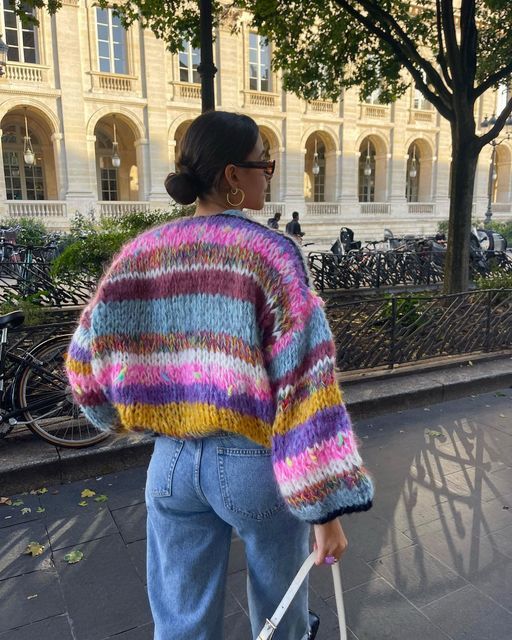 Bridget - Pull ouvert rayé