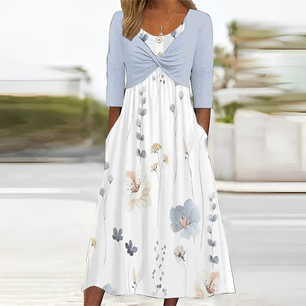 ERIS - Robe imprimée bleue