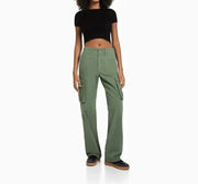 Paula - pantalon cargo coupe droite
