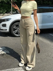 Paula - pantalon cargo coupe droite