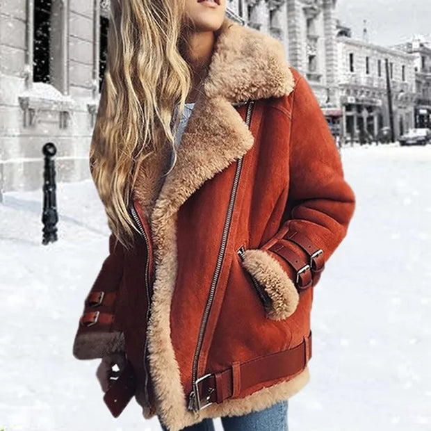 Caroline - Veste en cuir à boucle