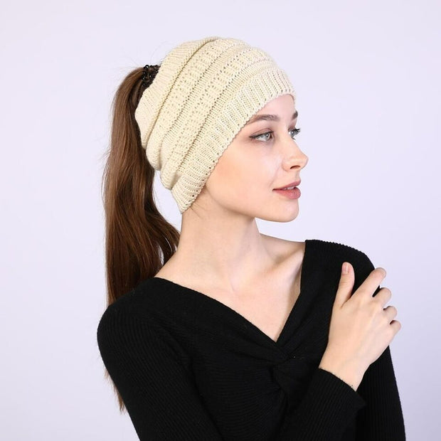 FIONA - Bonnet d'hiver à queue de cheval